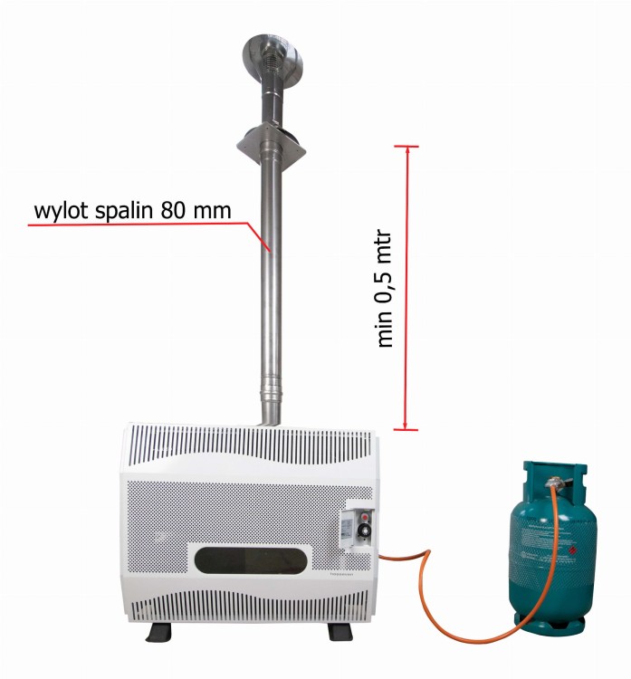 piecyk gazowy z wylotem spalin na dach