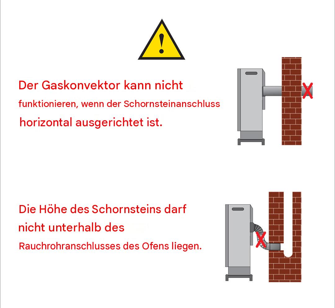 falsche Schornsteinanschluss
